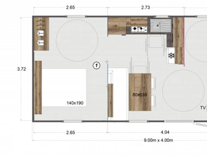 Mobil home pour 4 personnes, avec bassin pour enfant, animaux acceptés à Malemort-du-Comtat - 2