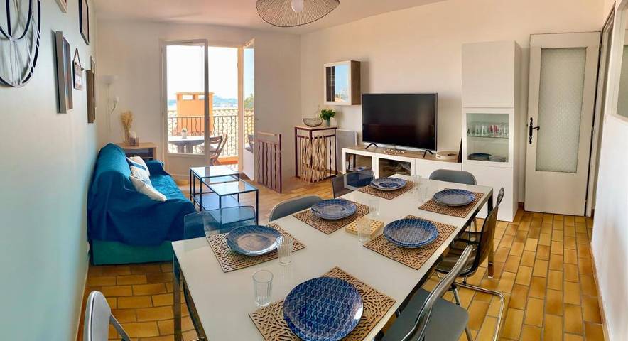 Gîte pour 6 personnes, avec vue ainsi que balcon et piscine dans Plage Du Pradeau - 3