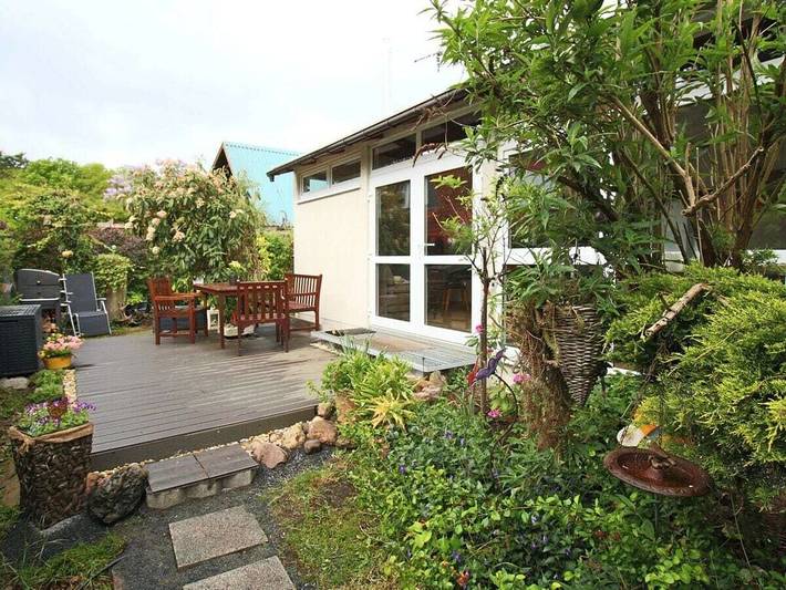 Ferienhaus für 4 Personen, mit Terrasse und Garten sowie Sauna in Mönkebude
