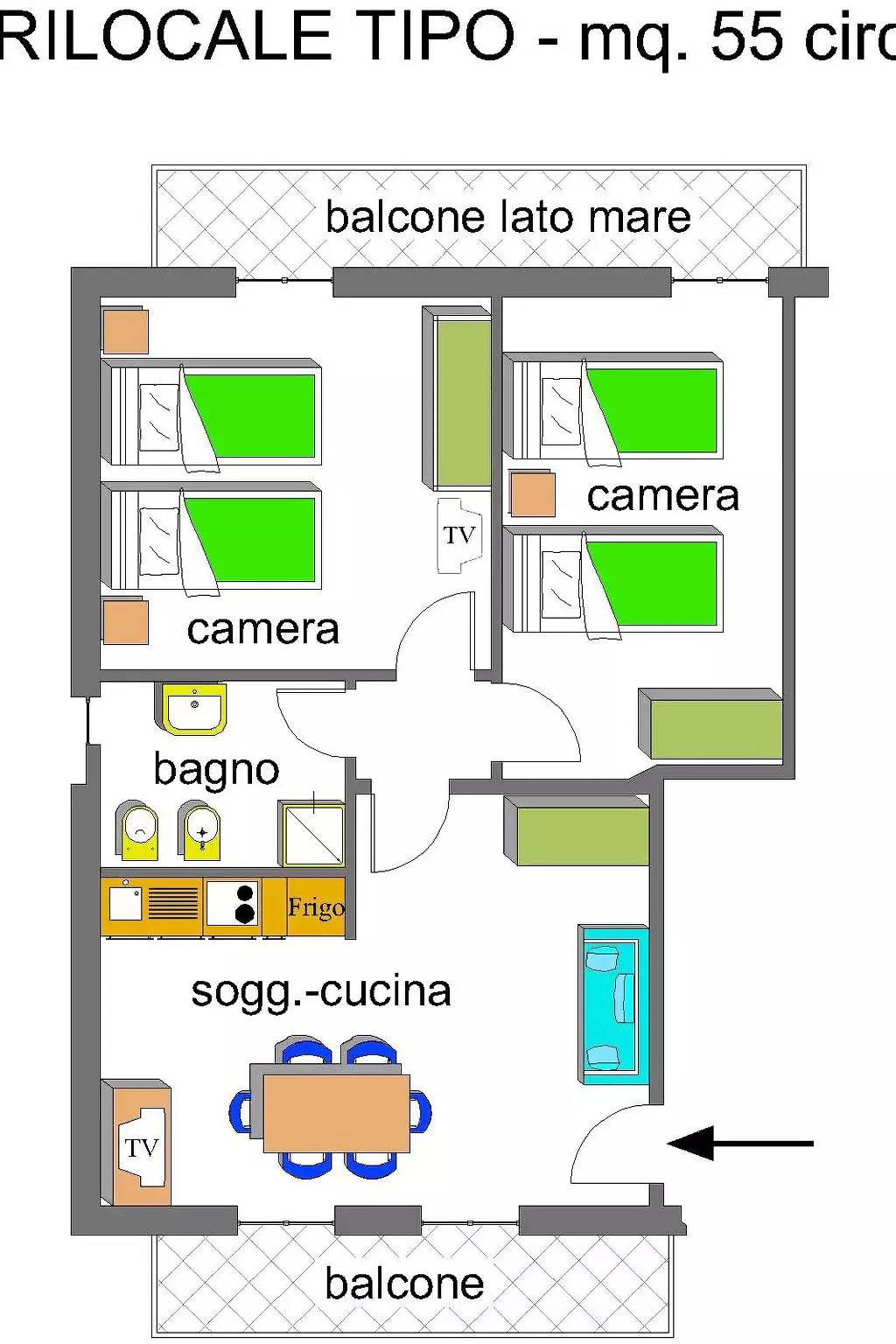 Ganze Wohnung, 5 Zimmer 6 Personen in Cupra Marittima, Riviera delle Palme