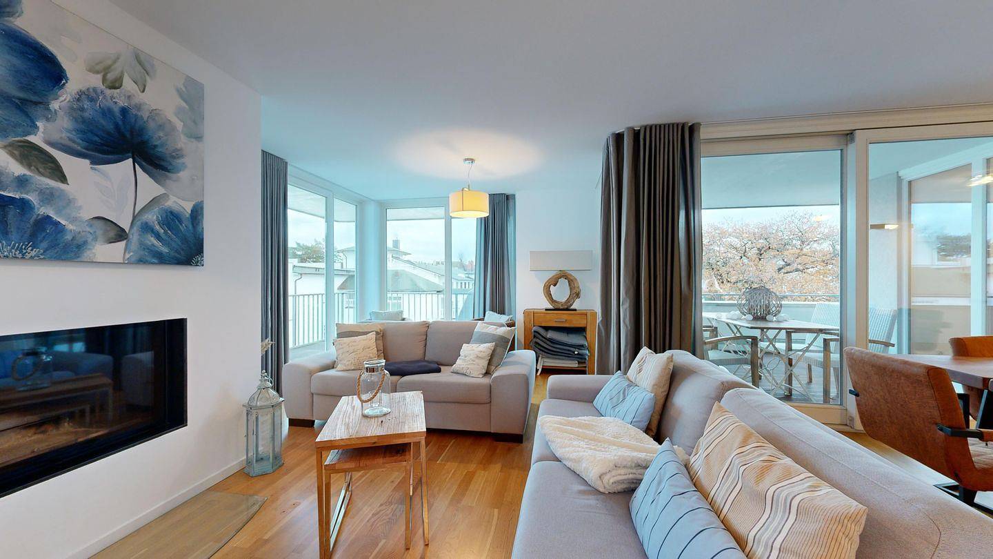 Hel leilighet, Luxus-Wohnung mit hochwertiger Ausstattung, vielen Extras, strandnah, Meerblick in Ostseebad Binz, Binz