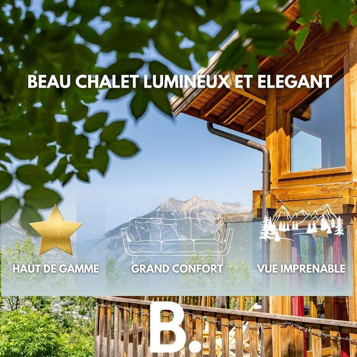 Chalet pour 12 personnes, avec balcon et vue à Risoul
