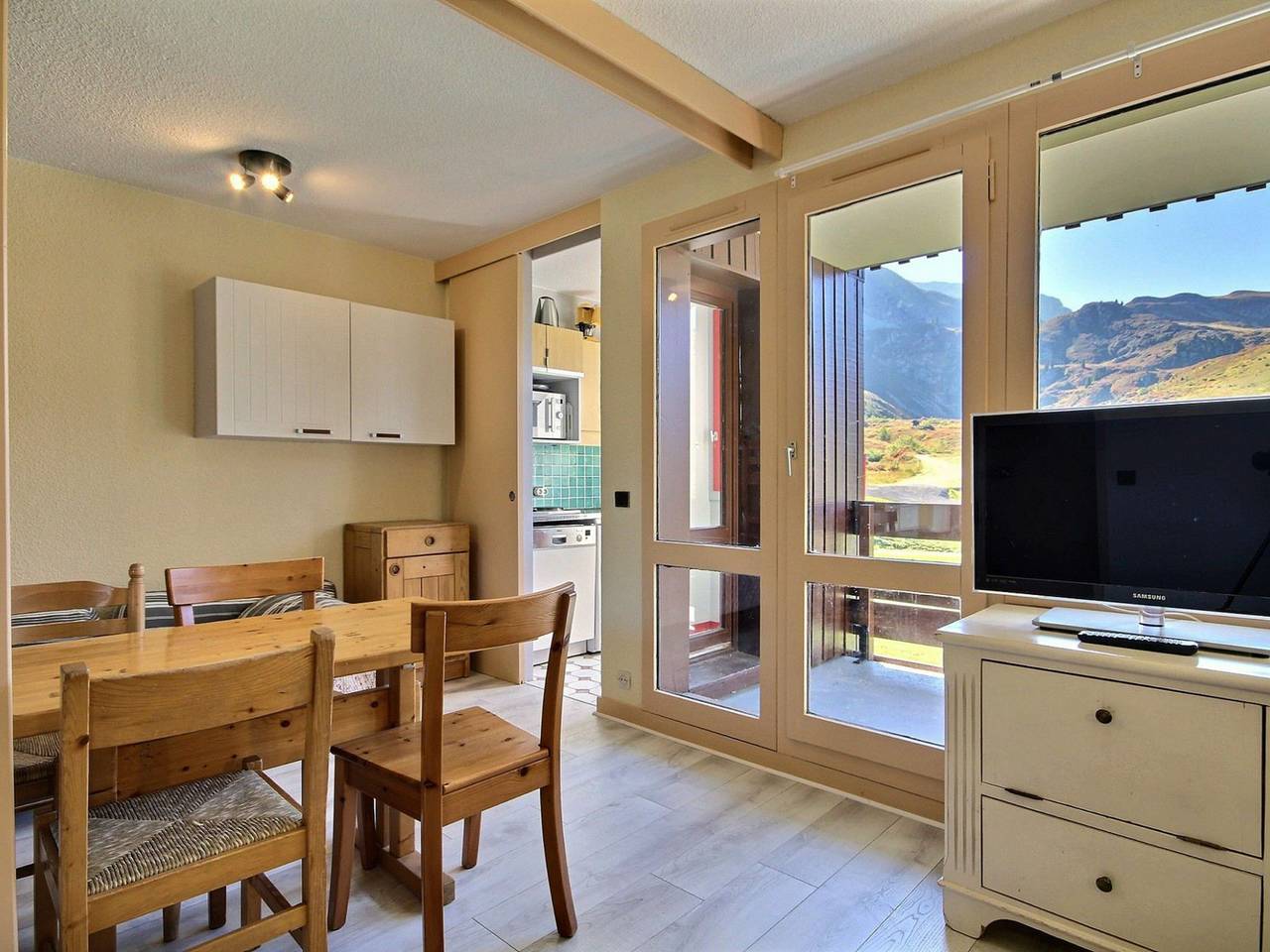 Ganzes Studio, Teilbares Südstudio, Balkon mit Pistenblick, Belle Plagne in Belle Plagne, La Plagne-Tarentaise