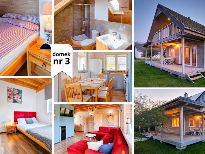 Bungalow für 6 Personen, mit Balkon und Terrasse sowie Garten und Ausblick in Mielno