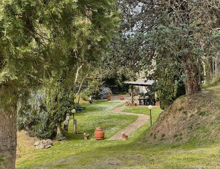 Agriturismo per 4 persone, con giardino e piscina nonché panorama, con animali domestici in Cetona