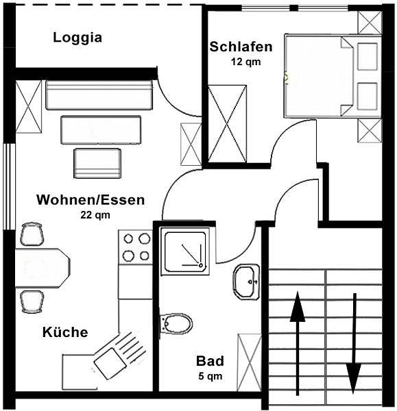 Ferienhaus für 2 Personen, mit Balkon und Balkon/Terrasse in Bad Staffelstein - 2