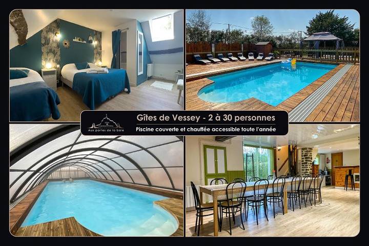 Location de vacances pour 10 personnes, avec sauna et jardin ainsi que bassin pour enfant et piscine à Vessey - 2