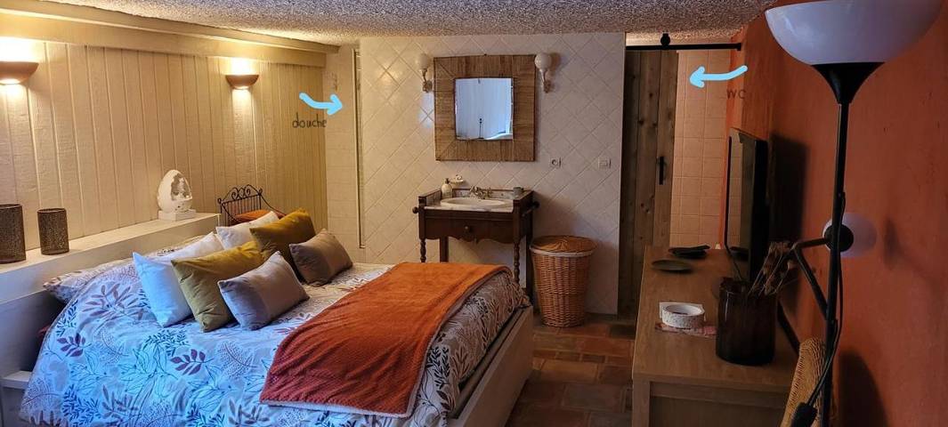 Gîte pour 2 personnes, avec terrasse ainsi que piscine et jardin à Cestas - 2