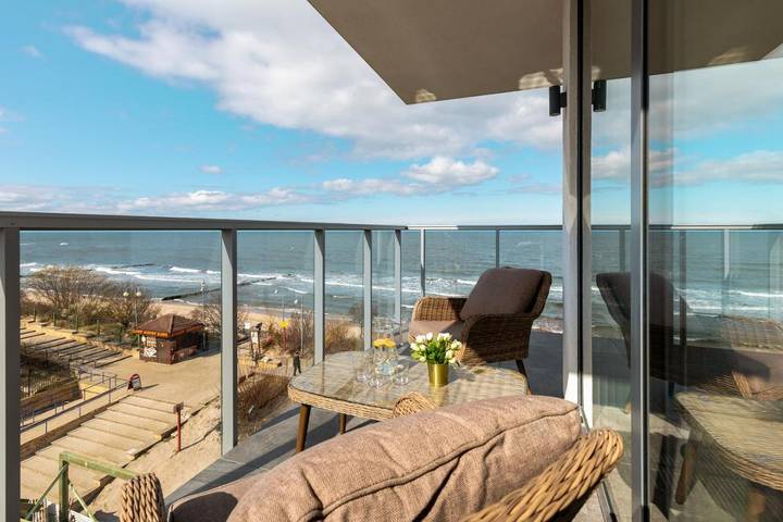 Ośrodek wypoczynkowy dla 6 osób, z Balkon i Widok w Mielno