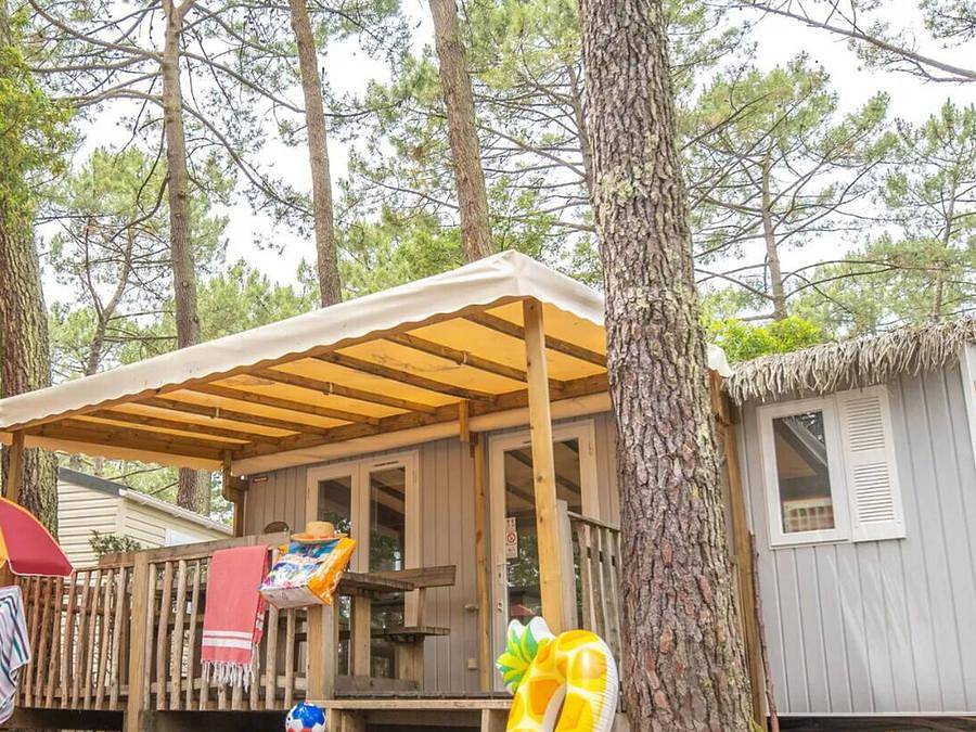 Camping Domaine de la Marina - Bungalow 6 personen - Mobilheim | Comfort | 2 Zi. | 4/6 Pers. | Erhöhte Terrasse | Tv in Messanges, Dax und Umgebung