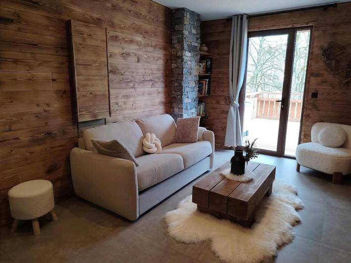 Gîte pour 6 personnes, avec vue ainsi que sauna et jardin dans Plateau d'Assy