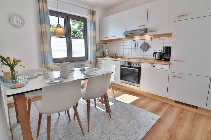 Ferienwohnung für 4 Personen, mit Terrasse und Garten sowie Ausblick auf Langeoog