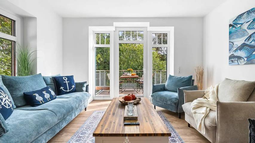 Ferienwohnung für 5 Personen, mit Balkon und Garten, mit Haustier in Hedwigenkoog
