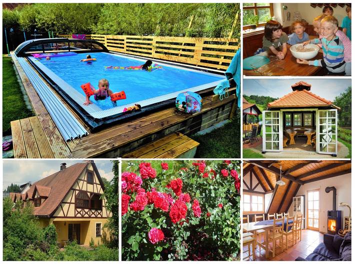 Ferienwohnung für 8 Personen, mit Garten und Sauna sowie Kinderpool, mit Haustier in Hiltpoltstein