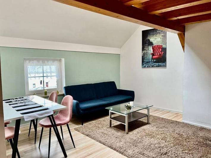 Ferienwohnung für 3 Personen, mit Balkon und Ausblick an der Bleilochtalsperre