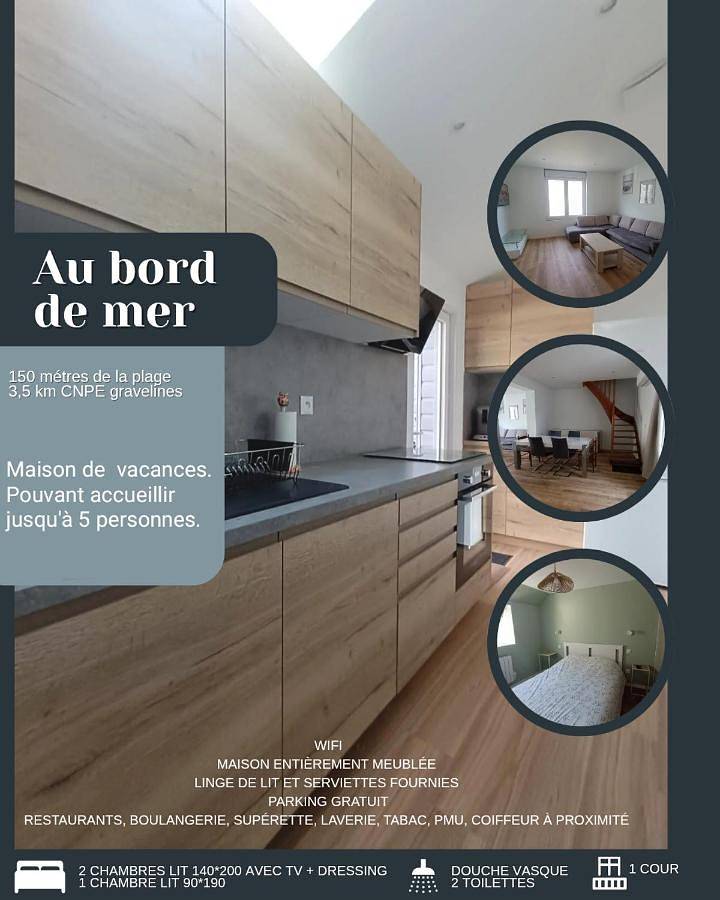 A 1min a pied de la plage Petit fort Philippe in Petit-Fort-Philippe, Gravelines