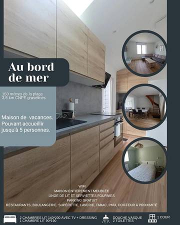 Gîte pour 5 personnes, avec vue et terrasse à Gravelines