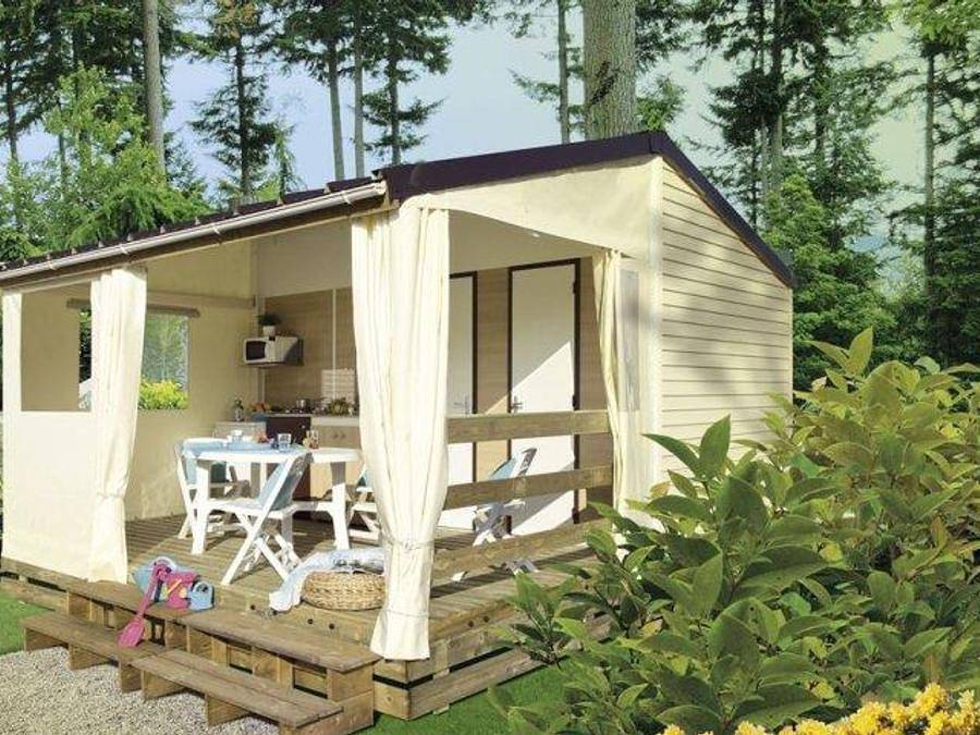 Camping Le Parc de Vaux - Mobilheim 5 personen - Mobi-toile Tit'home 21m² (2 Zimmer) (ohne Sanitäranlagen) 5 Pers. in Ambrières-les-Vallées, Parc naturel régional Normandie-Maine