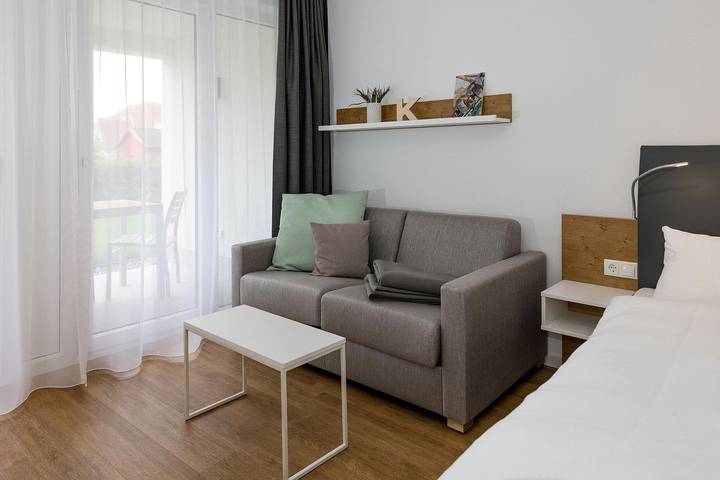 Ferienwohnung für 2 Personen, mit Kinderpool und Sauna sowie Terrasse, mit Haustier in Bensersiel
