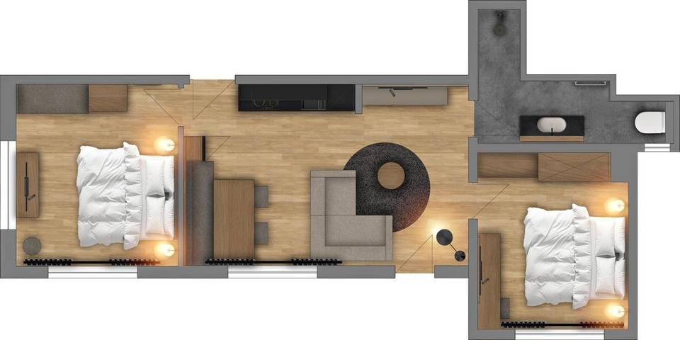 Gîte pour 3 personnes, avec vue et jardin, adapté aux familles à Lech - 3