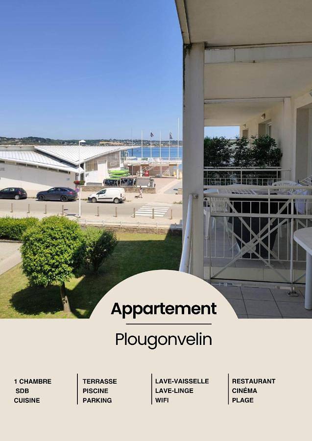 Appartement entier, Superbe appartement en face de la plage avec piscine sauna et petite vue mer in Plougonvelin, Région de Brest