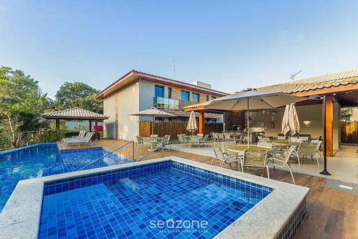 Casas e apartamentos de temporada para 4 pessoas, com balcão e piscina em Itacimirim