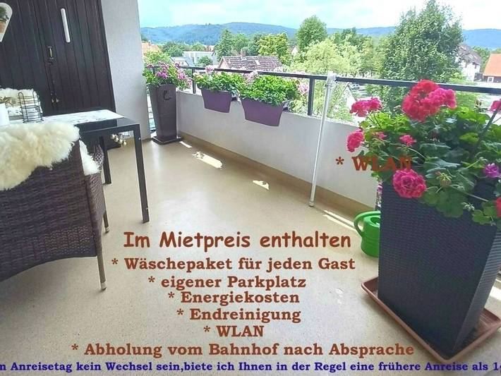 Ferienwohnung für 3 Personen, mit Garten und Balkon in Bad Harzburg