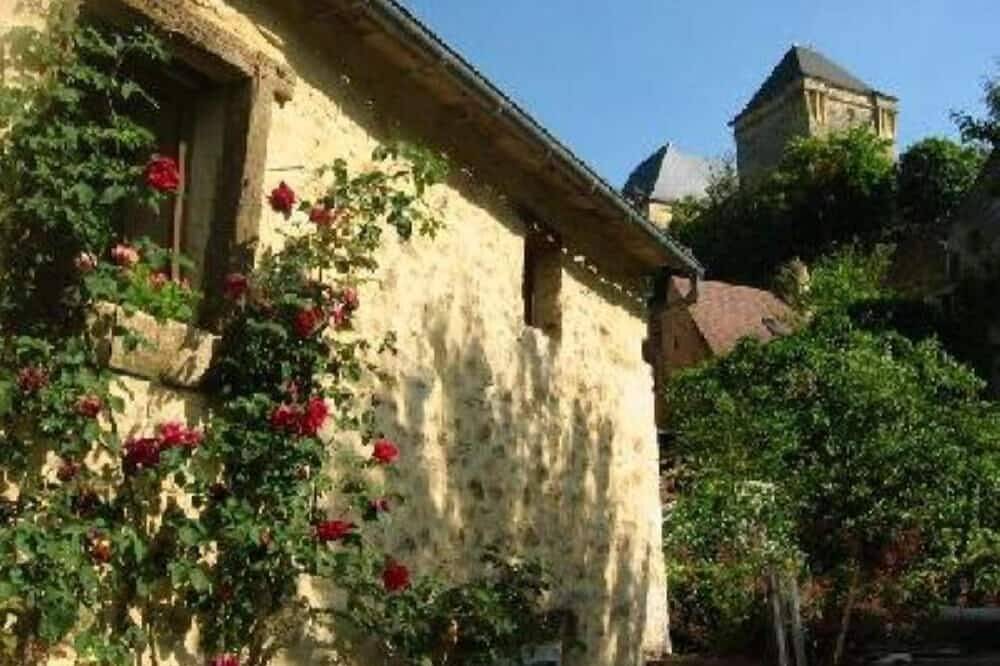 Grange 17ème aménagée, calme, vue sur le donjon 12ème du château et la forêt in Berbiguières, Périgord Noir