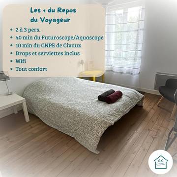 Gîte pour 3 personnes à Lussac-les-Châteaux
