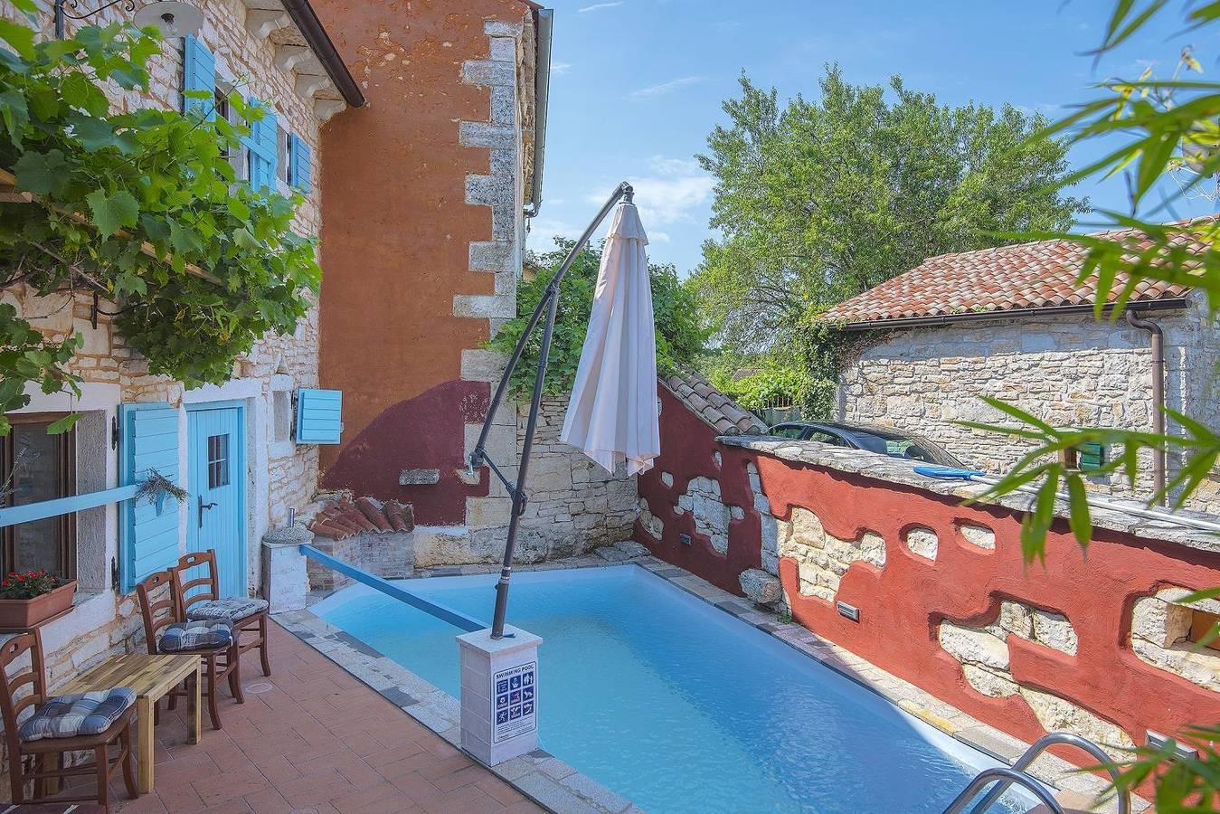Traumhafte Steinvilla mit Privatpool, Dart, Sommerküche in Režanci, Svetvinčenat