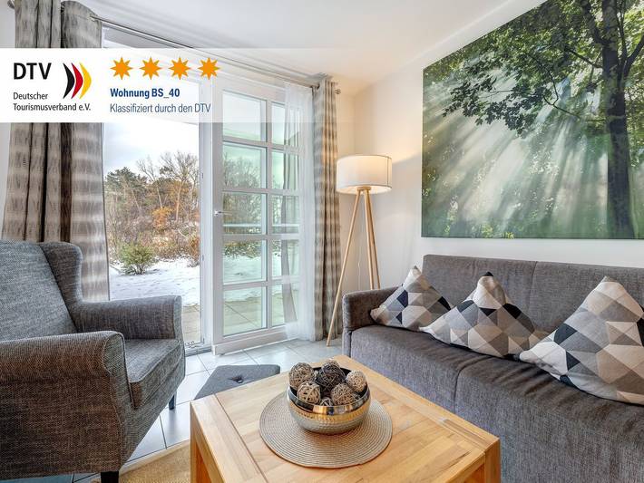 Ferienwohnung für 4 Personen, mit Terrasse und Sauna sowie Seeblick in Benz