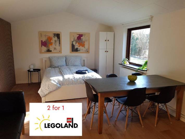 Apartament wakacyjny dla 5 osób, z Taras i Ogród oraz Widok w Billund