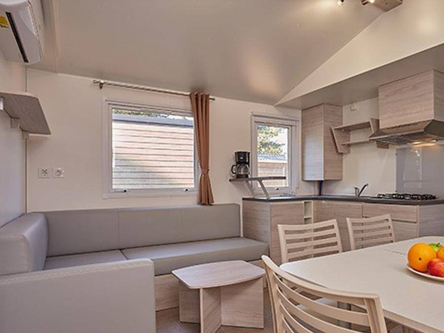 Camping Atlantic Club Montalivet - Mobilheim 6 personen - Comfort | 3 Zi. | 6 Pers. | Erhöhte Terrasse | 1 Bad | Klimaanlage | Tv in Vendays-Montalivet, Lesparre-Médoc und Umgebung