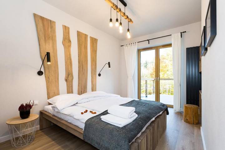 Ośrodek wypoczynkowy dla 2 osób, z sauna i balkon oraz widok w Beskidy