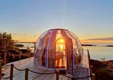 Zelt für 2 Personen, mit Ausblick und Terrasse in Fræna