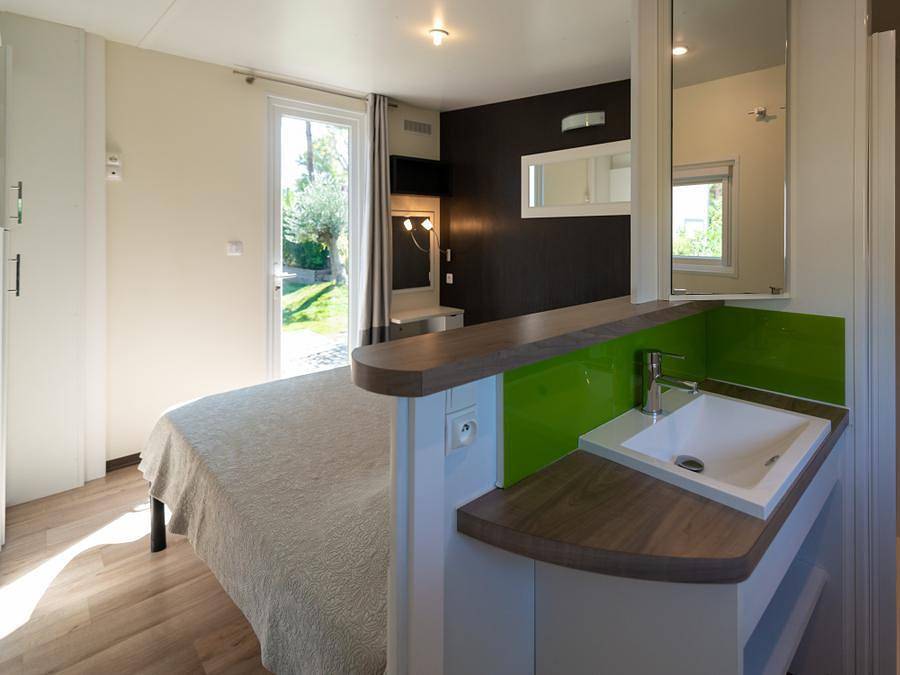 Camping Sunelia Les Sablons - Mobilheim 4 personen - 06 - Taos Luxus 2 Ch 2 Sdb - Bosquet in Portiragnes Plage, Portiragnes