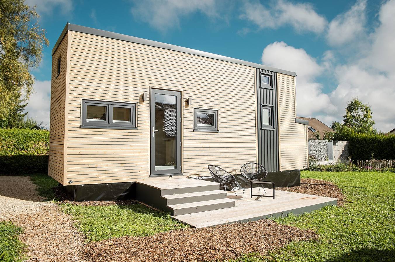 Holiday Home 'Tiny House Zeit Käpsele' with Private Terrace, Wi-Fi and Air Conditioning in Laichingen, Alb-Donau-Kreis