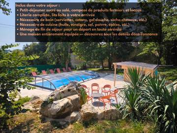 Gîte pour 10 personnes, avec vue ainsi que piscine et jardin à Paley