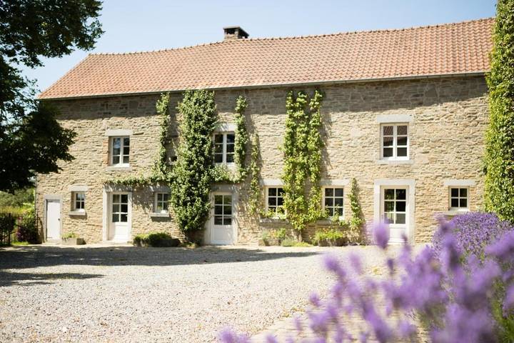 Maison de vacances pour 14 personnes, avec jardin et piscine ainsi que terrasse et vue à Yvoir