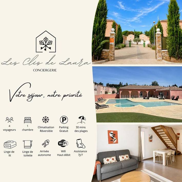 Casa de vacaciones para 4 personas, con piscina y terraza - 1