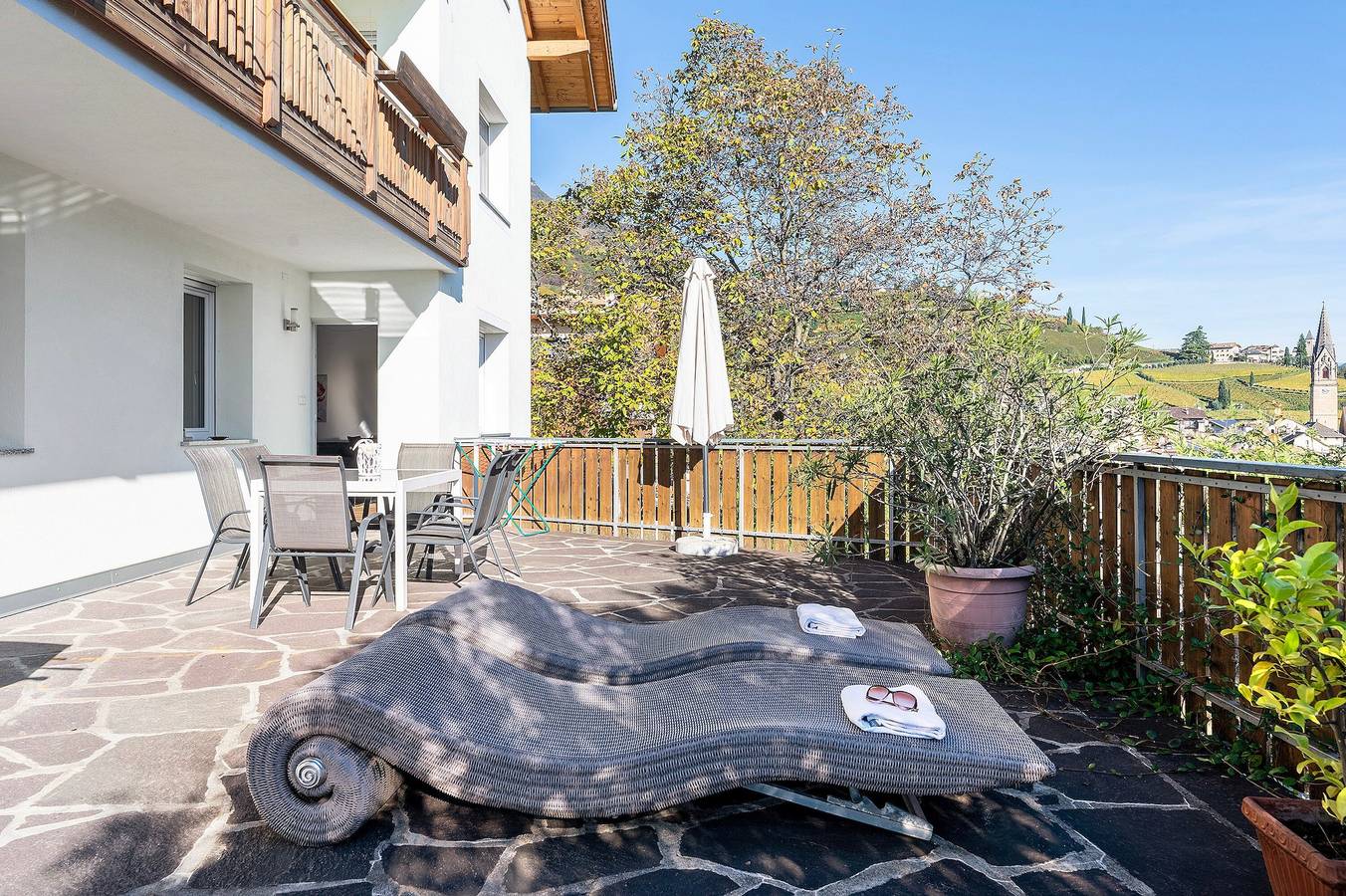 Ganze Wohnung, Ferienwohnung 'Viertelgraun' mit Bergblick, Gemeinschaftsterrasse und Wlan in Tramin an der Weinstraße, Nonsberggruppe