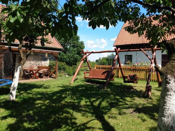 Wiejski domek dla 12 osób, z basen i ogród, zwierzęta dozwolone w Pojezierze Iławskie