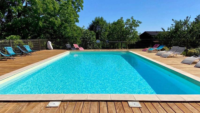Maison de vacances pour 10 personnes, avec terrasse ainsi que piscine et vue