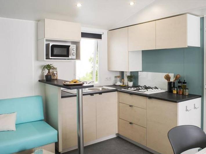 Camping Les Amarines - Camping Paradis - Mobilheim 6 personen - Mh3 Premium, mit Sanitäranlagen in Cornillon, Nimes und Umgebung