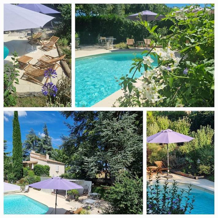 Maison d’hôte pour 3 personnes, avec Terrasse et Jardin ainsi que Piscine et Vue