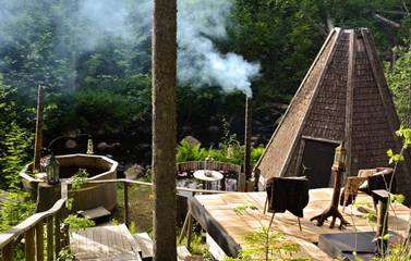 Camping für 6 Personen, mit Garten und Ausblick, mit Haustier in Schweden
