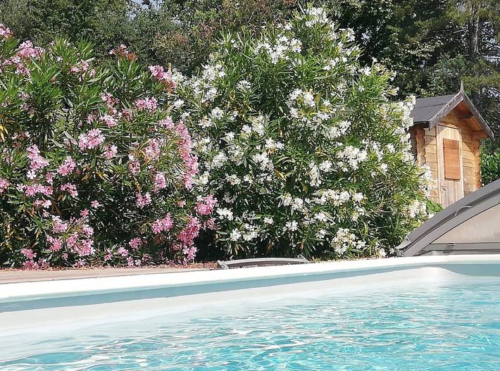 Gîte pour 2 personnes, avec terrasse ainsi que piscine et jardin à Joyeuse