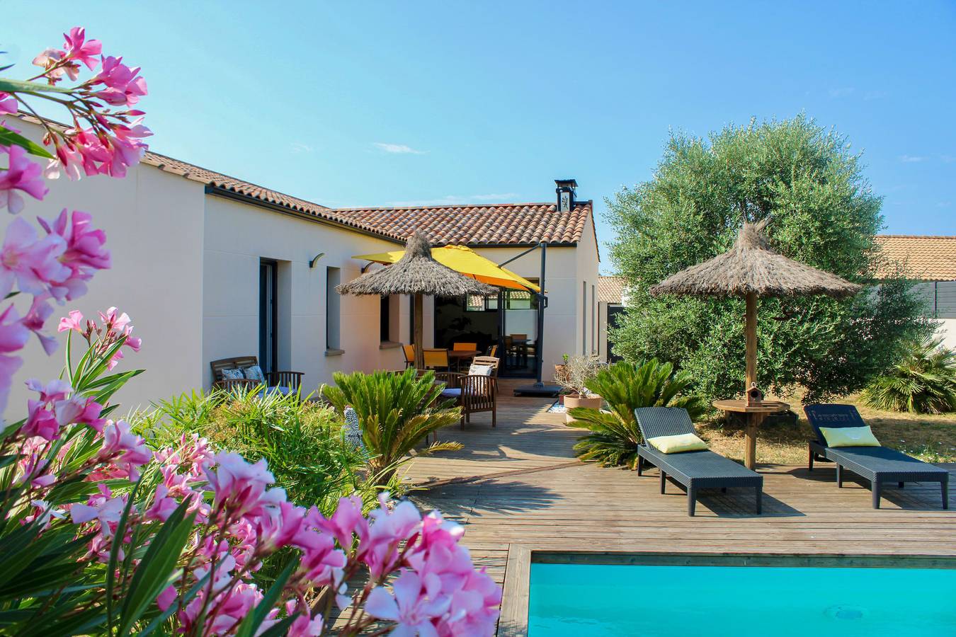 Villa Terra Nova 8 guests: Heated pool, jacuzzi, nature, 10 min ocean in Landevieille, Loire Valley