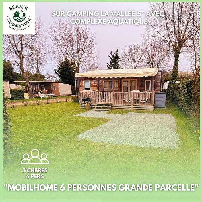 Camping pour 6 personnes, avec Terrasse ainsi que Jardin et Piscine