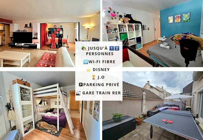 Appartement de vacances pour 12 personnes, avec terrasse